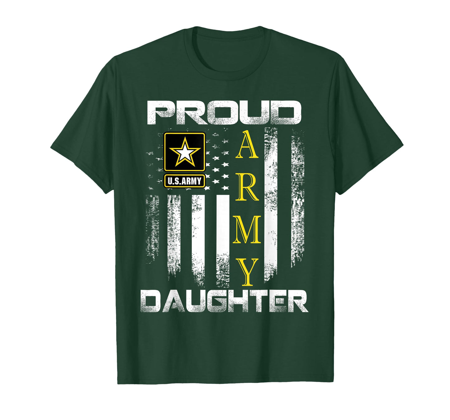Vintage Proud Army Daughter With American Flag Gift T-Shirt