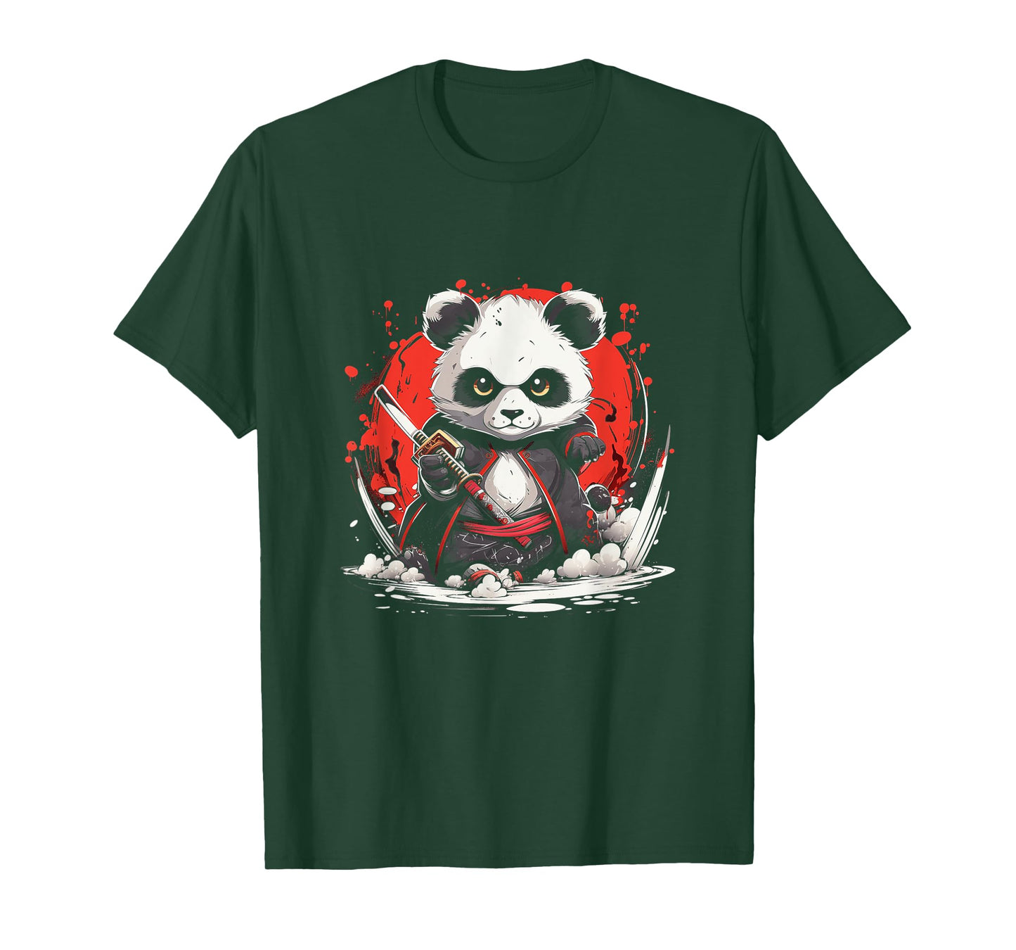 Japanese Art Panda Ninja Anime Style Japan Samurai Panda T-Shirt