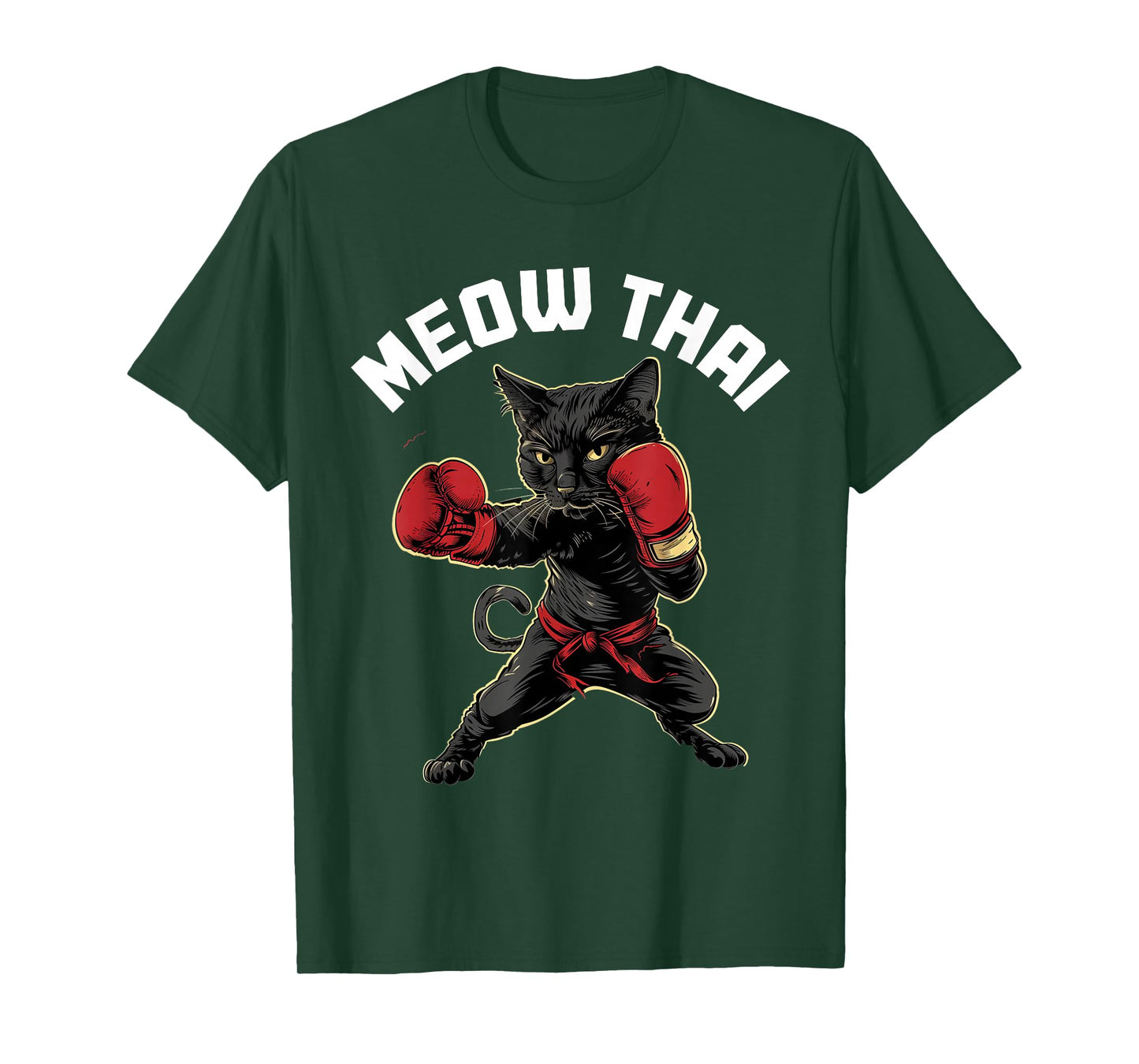 Meow Thai Muay Thai Boxing Cat Martial Arts MMA Boxer T-Shirt