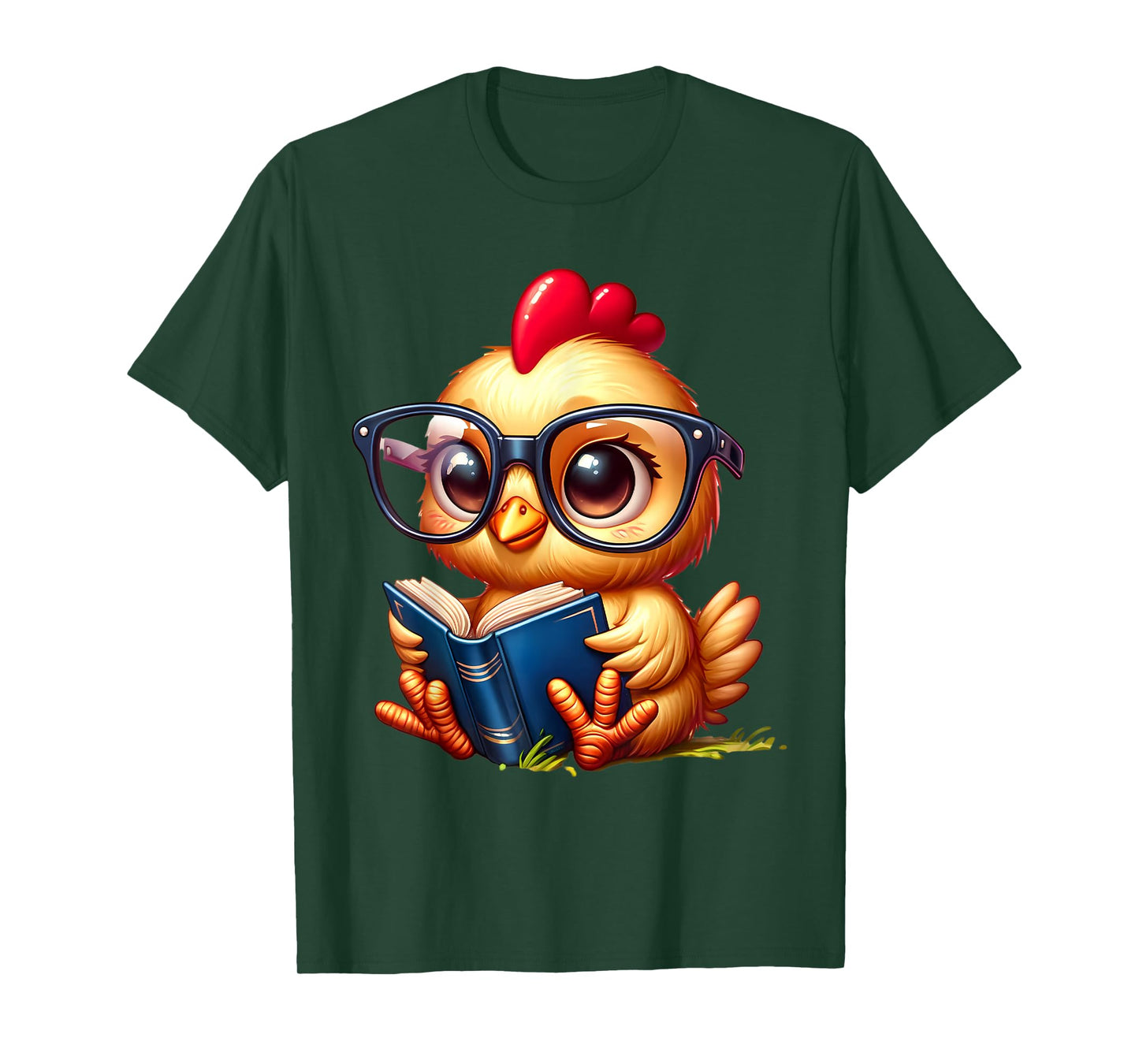 Chicken Reading a Book Farm Animal Chick T-Shirt