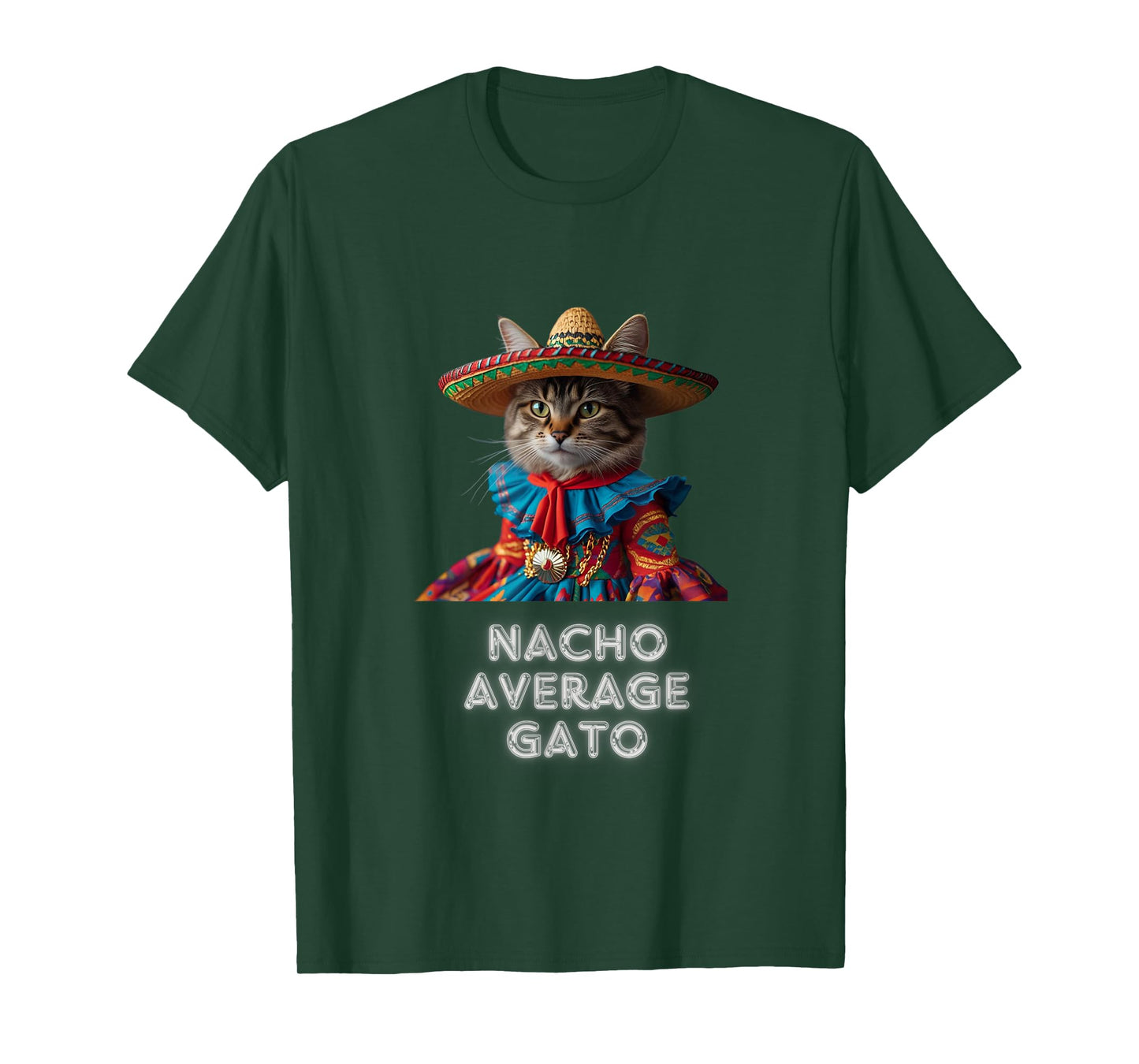 Gato Funny Cat Latino for Men Women Girls Kids Fiesta Taco T-Shirt