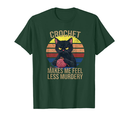 Crochet Mom Makes Me Feel Less Murdery Vintage Funny T-Shirt