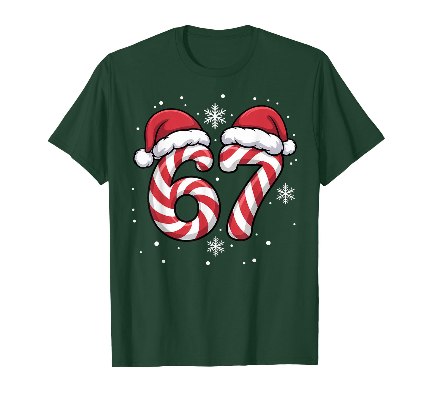 Viral 67 Candy Canes Santa Holiday Kids Humor T-Shirt