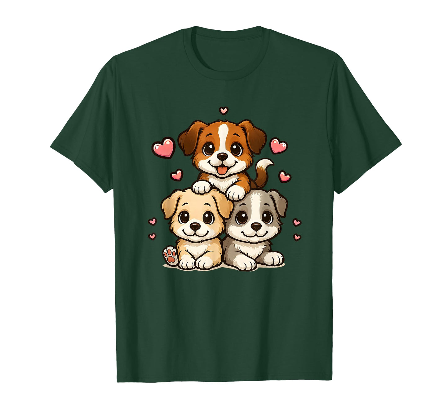Cute Kawaii Puppies Neko Funny Dog Lover Gift Women Girls T-Shirt