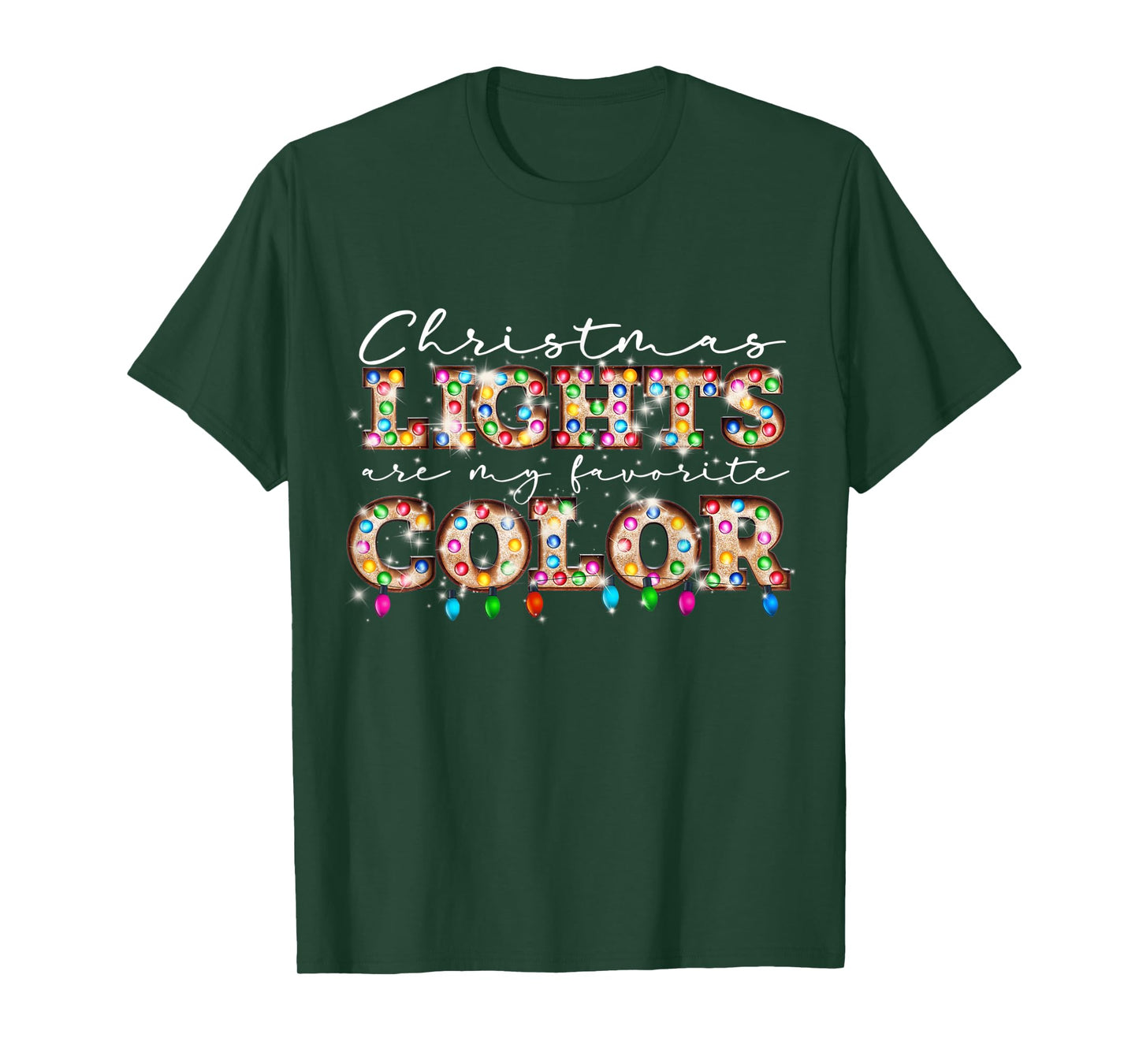 Christmas Lights Are My Favorite Color Matching Family Xmas T-Shirt