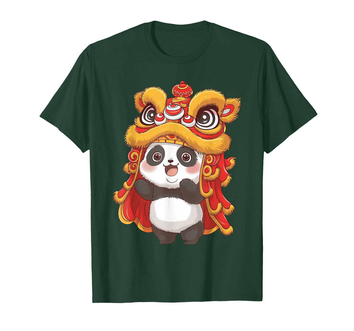 Chinese Lunar New Year Lion Dance Cute Panda China Culture T-Shirt