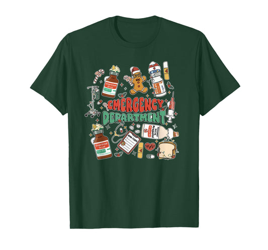 Christmas Emergency Room ER RN Nurse Department Healthcare T-Shirt