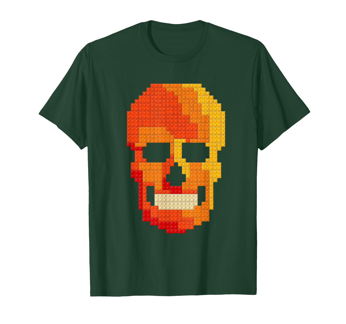 Skull Block Builder Bricks Halloween Skeleton Master Builder T-Shirt