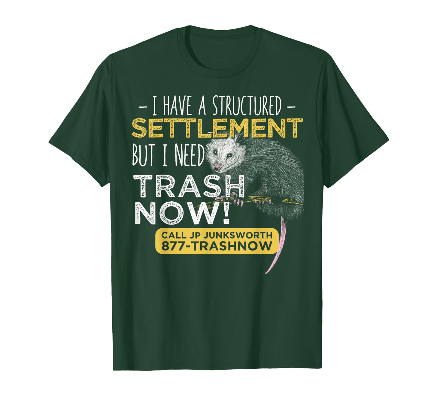 I Need Trash Now Opossum Animal Scream Possum Humor T-Shirt