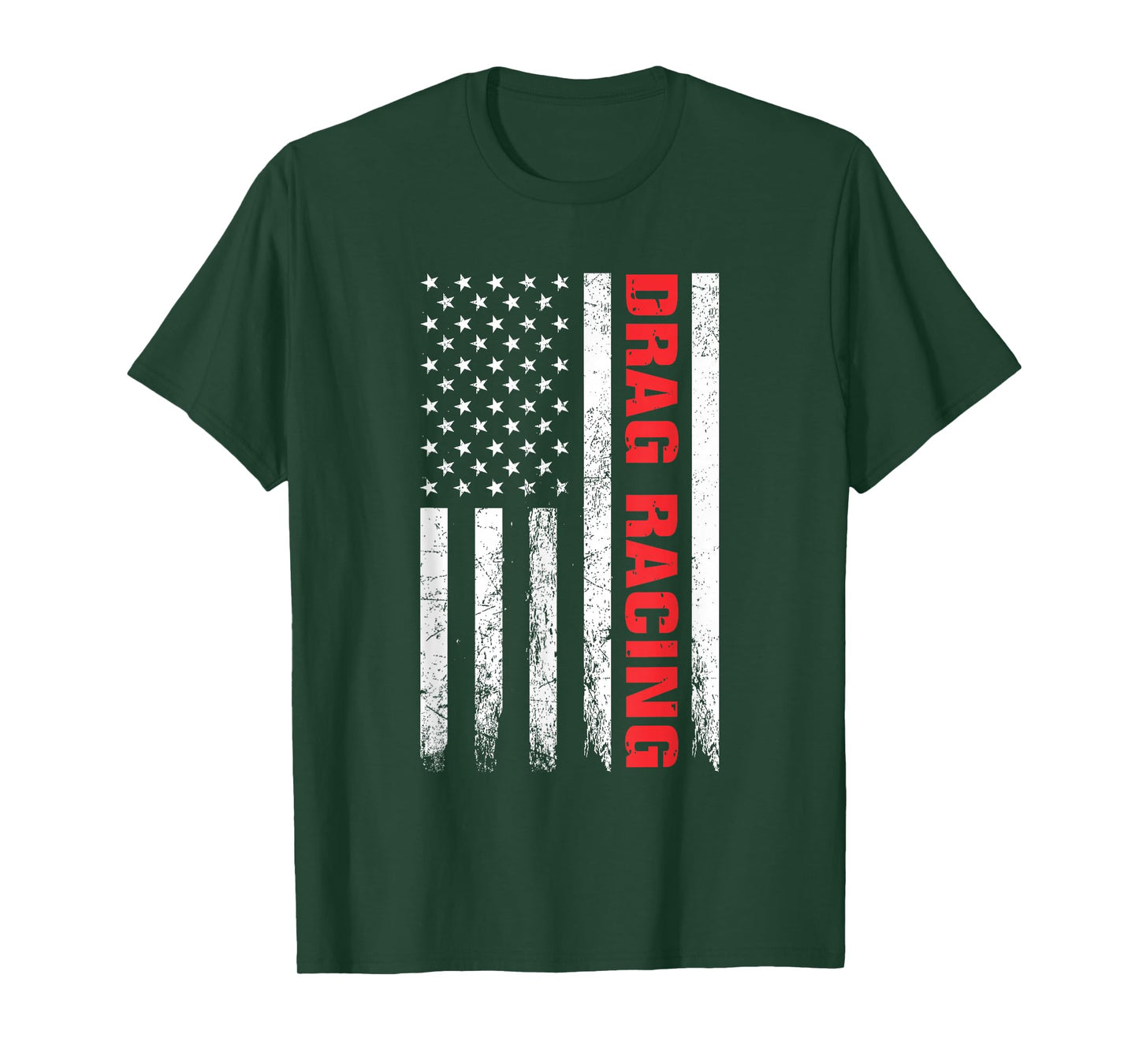 Drag Racing Race Car Driver USA Flag Racing Enthusiast T-Shirt