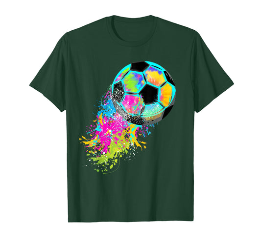 Colorful Tie Dye Soccer Ball T-Shirt