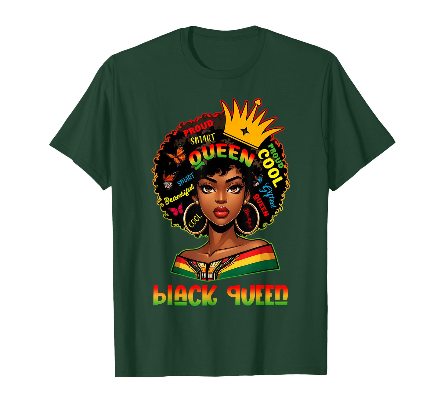 I Am Black History Month Women Girls Afro Black Queen T-Shirt