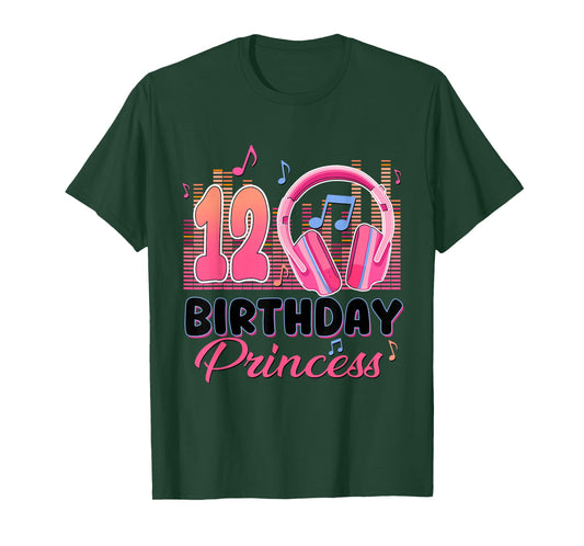 Musical Theme Party 12th Birthday Princess 12 Year Old T-Shirt