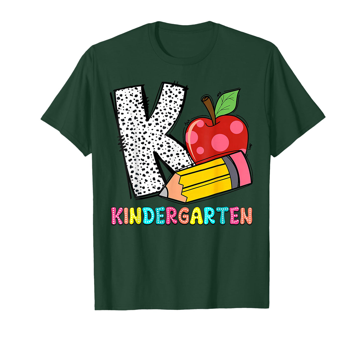 K is for Kindergarten Teacher Pencil Apple Back to School T-Shirt