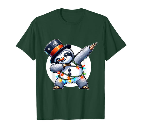 Dabbing Sloth Snowman Costume Christmas T-Shirt