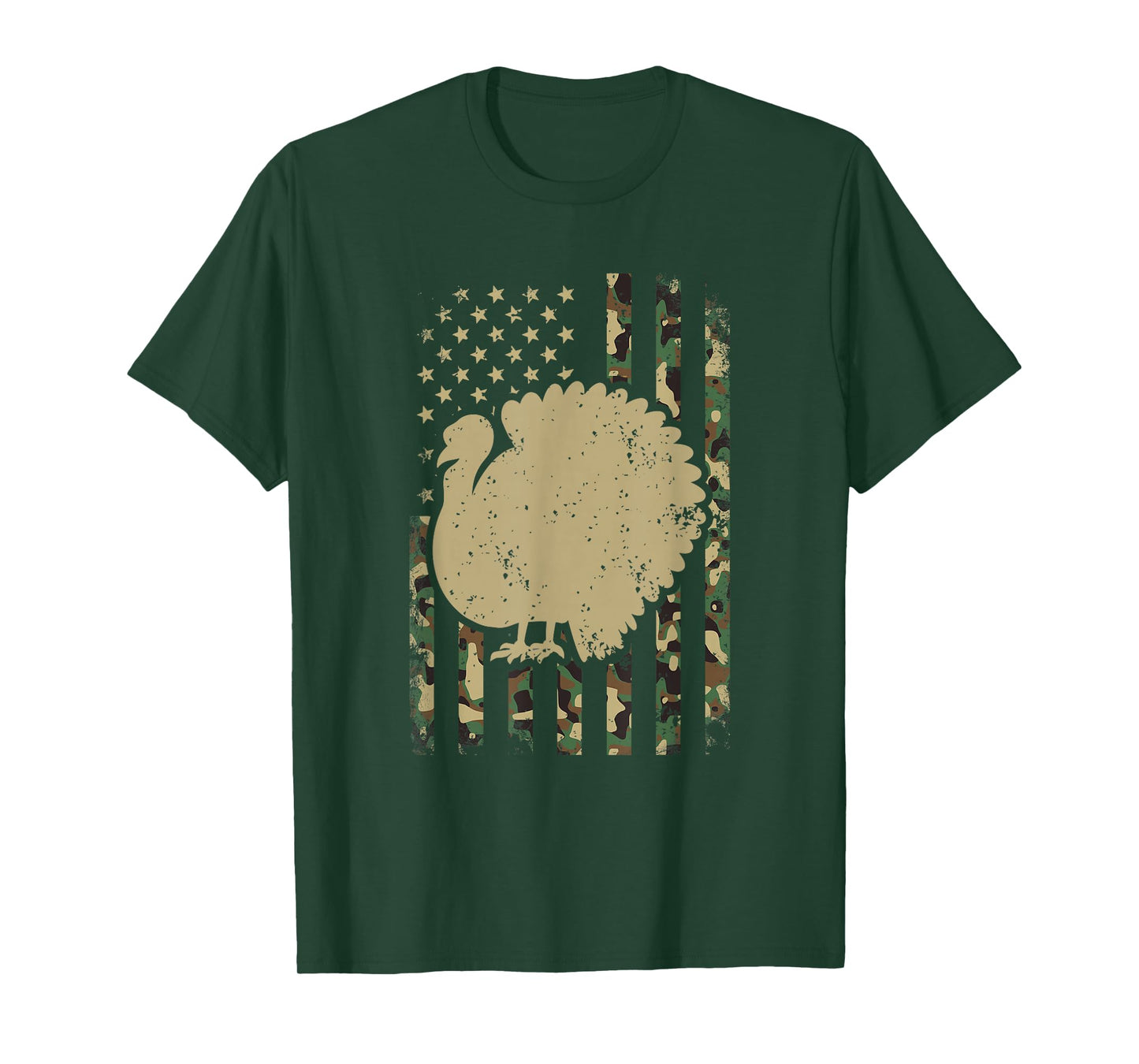 Patriotic Turkey Thanksgiving American Flag Camouflage Camo T-Shirt