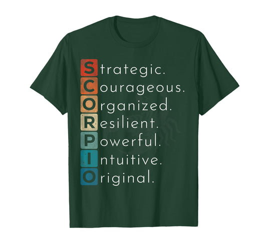 Scorpio Sign October November Birthday Vintage Scorpio Facts T-Shirt