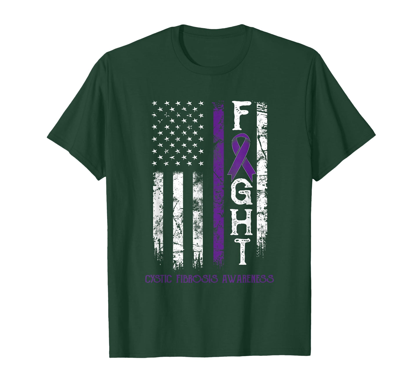 Cystic Fibrosis Warrior US Flag T-Shirt