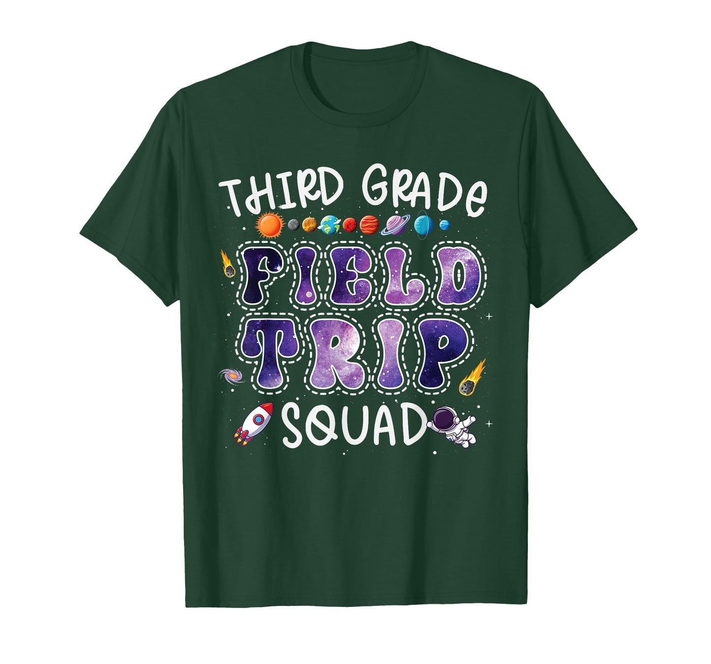 3rd Grade Space Center Field Trip Squad Teacher Student T-Shirt