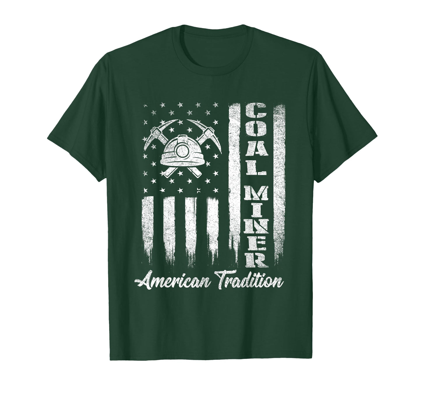 Coal Miner - USA Flag Patriotic Underground Mining Laborer T-Shirt