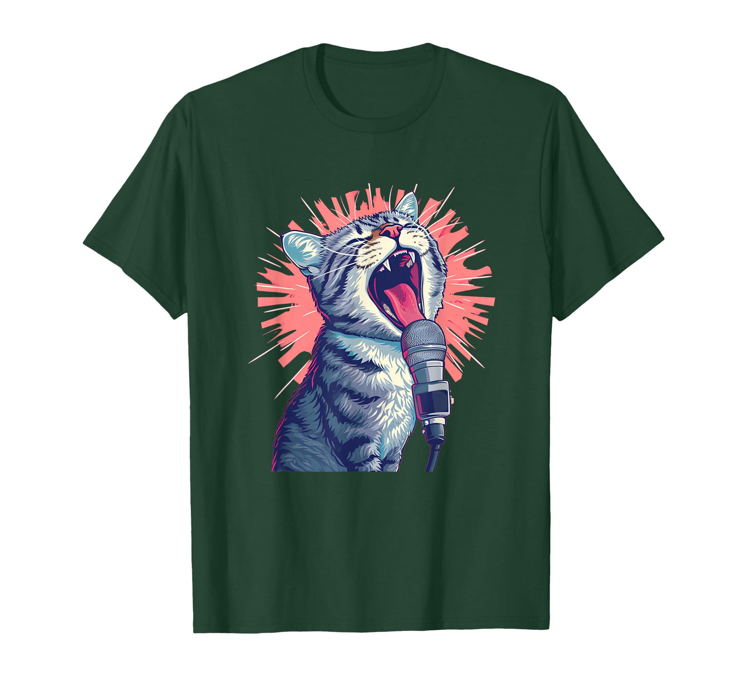 Funny singing cat for karaoke party lovers and animals T-Shirt