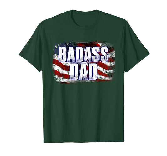 Badass Dad American Flag Men T-Shirt