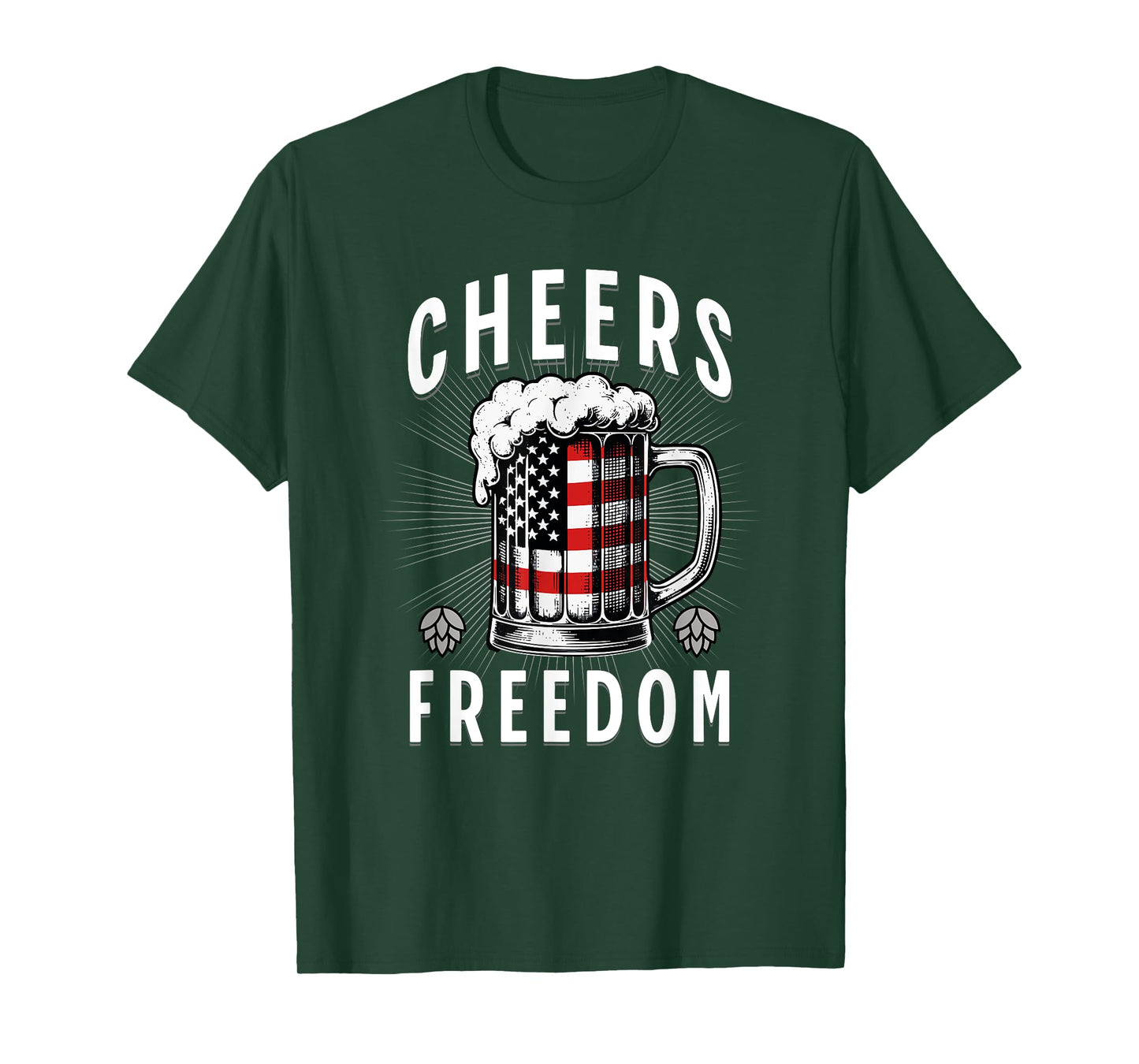 4th of July Beer Drinking American Flag Pride Merica USA T-Shirt for Women Men