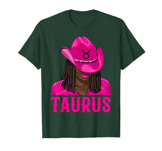 Taurus Western Cowgirl African American Black Women T-Shirt
