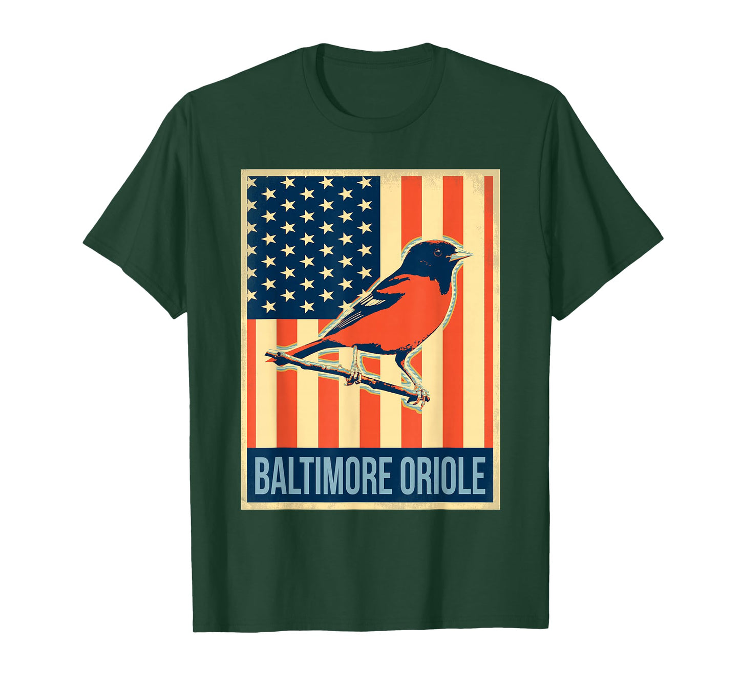 Vintage US Flag Baltimore Oriole Shirt T-Shirt