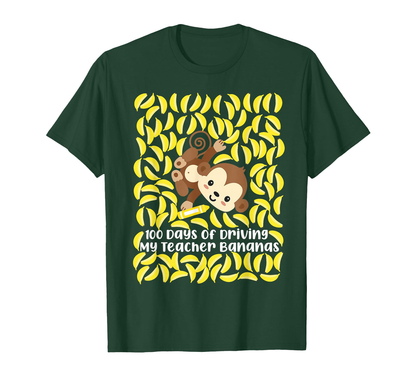 100th Day of School Teacher Monkey Pun Banana T-Shirt