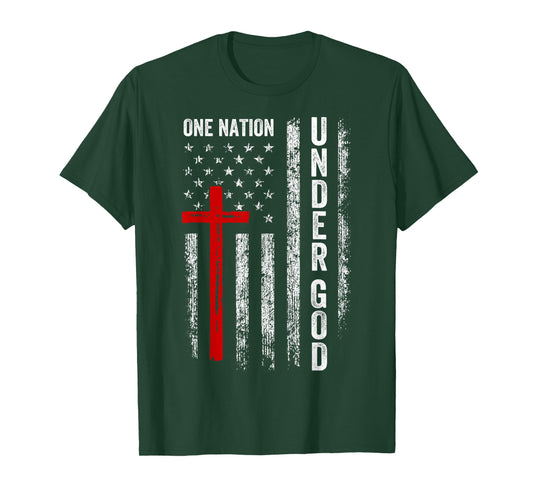 USA Flag Christian Faith Family Freedom Dad Men 4th of July T-Shirt