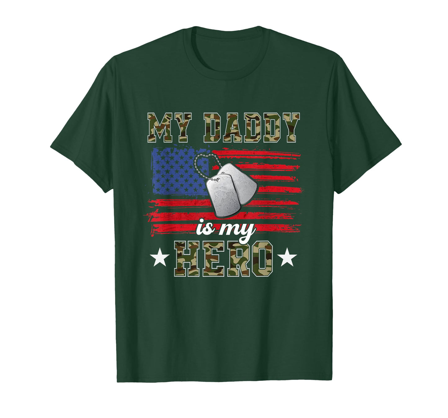 My Daddy is My Hero Military Dad American Flag Army Proud Ar T-Shirt