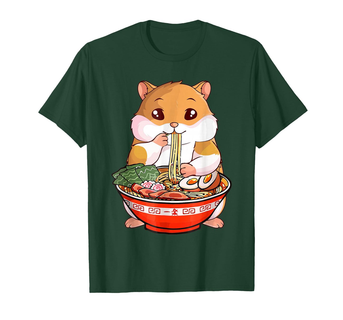 Cute Hamster Ramen Lover Funny Kawaii Noodle Design T-Shirt