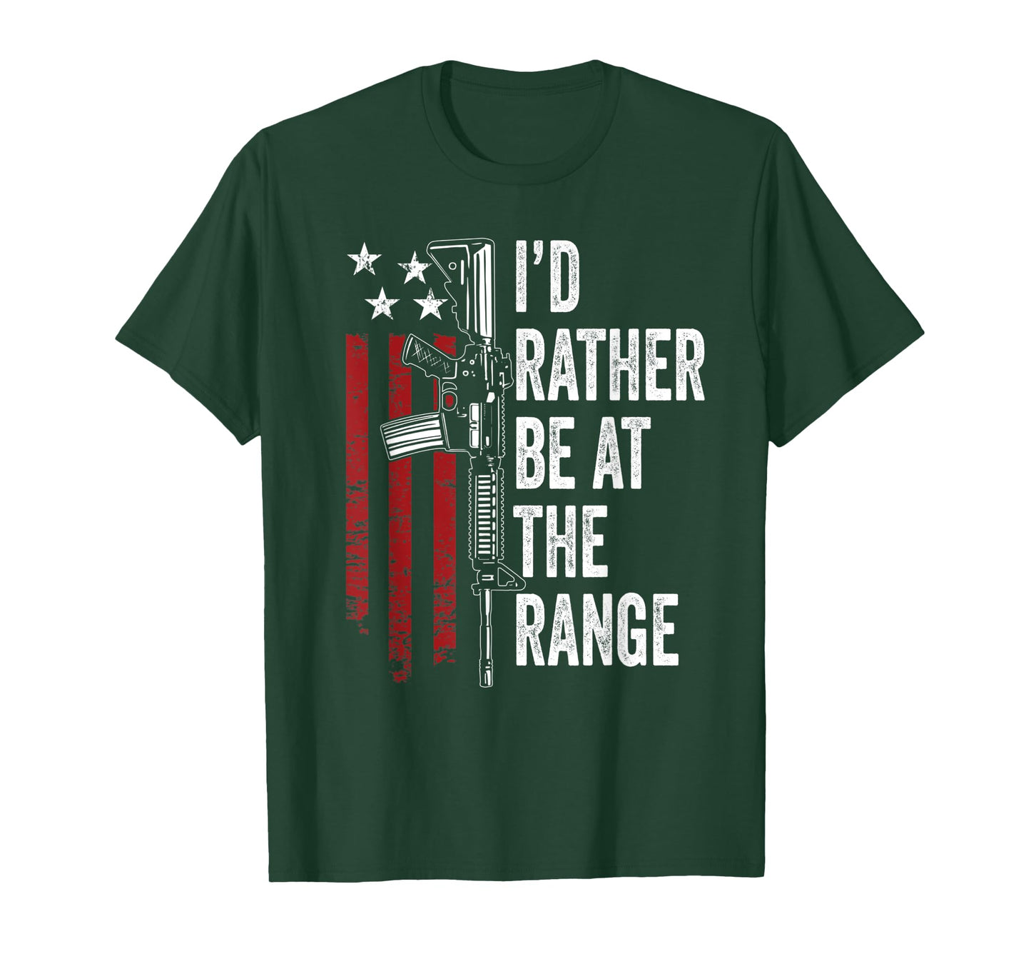 I'd Rather Be At The Gun Range - USA Flag Funny Guns Owner T-Shirt