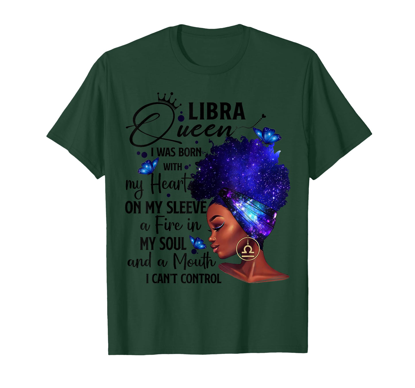 Libra Queen Afro Melanin Girl Birthday Gift for Black Women T-Shirt