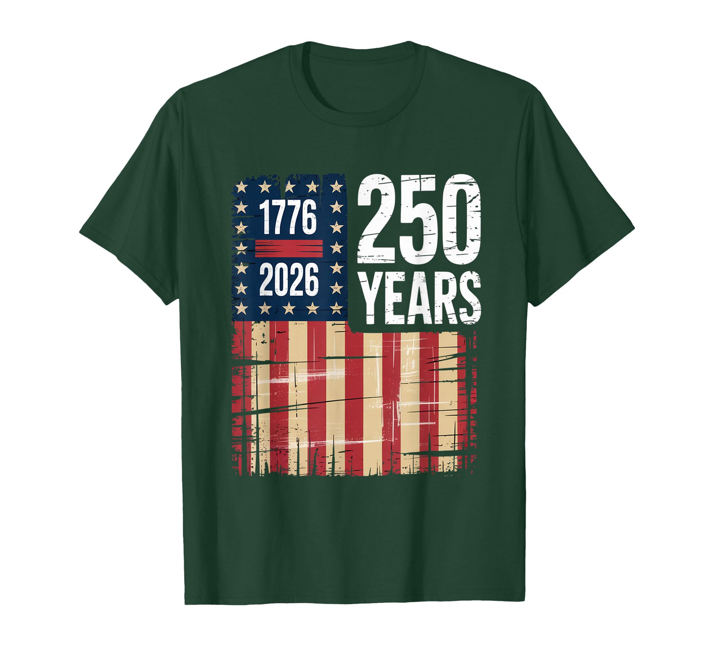 1776 2026 250 Years Anniversary Distressed US Flag Shirt T-Shirt