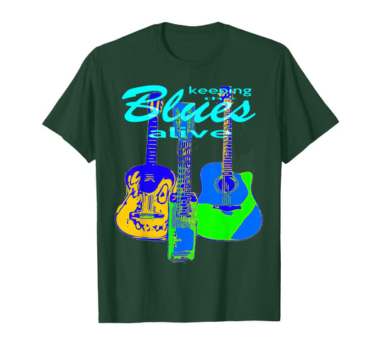 Blues Guitar Music -Keep The Blues Alive T-Shirt