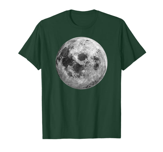Cool Full Moon Luna Graphic Space Astronomy Science T-Shirt