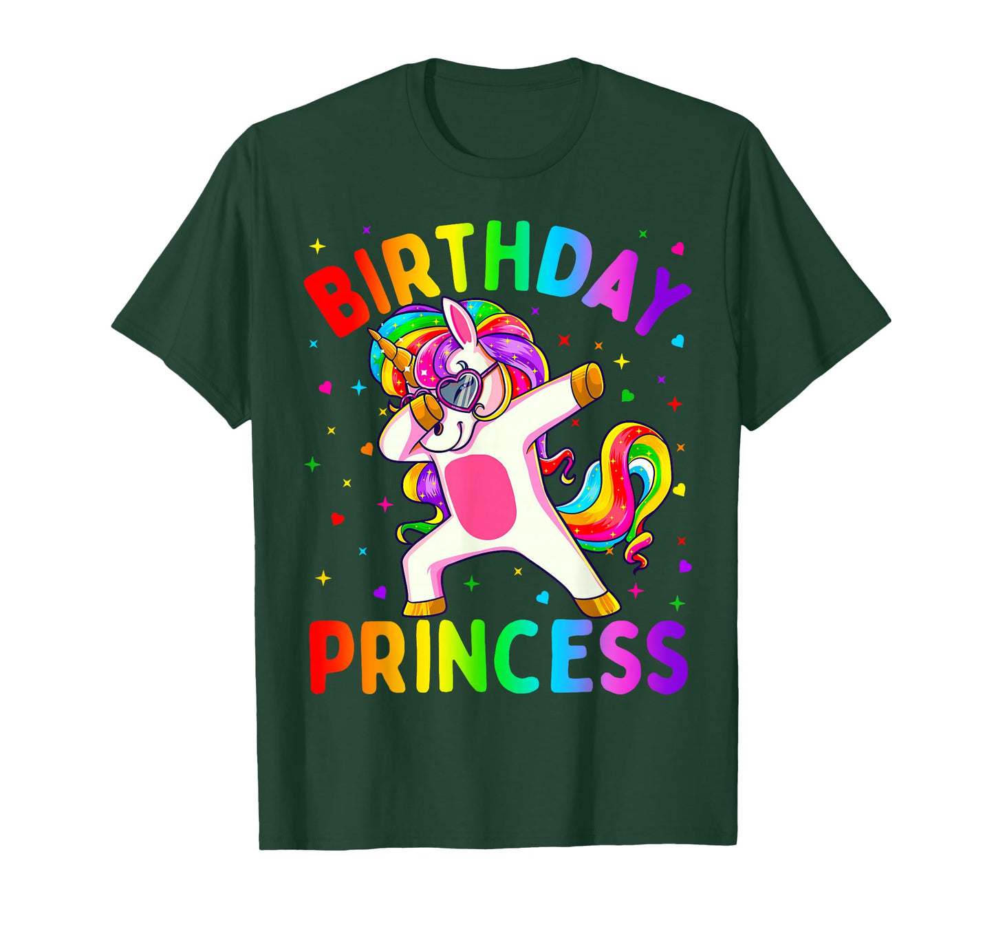 Birthday Princess Girl Dabbing Unicorn Girls T-Shirt Small