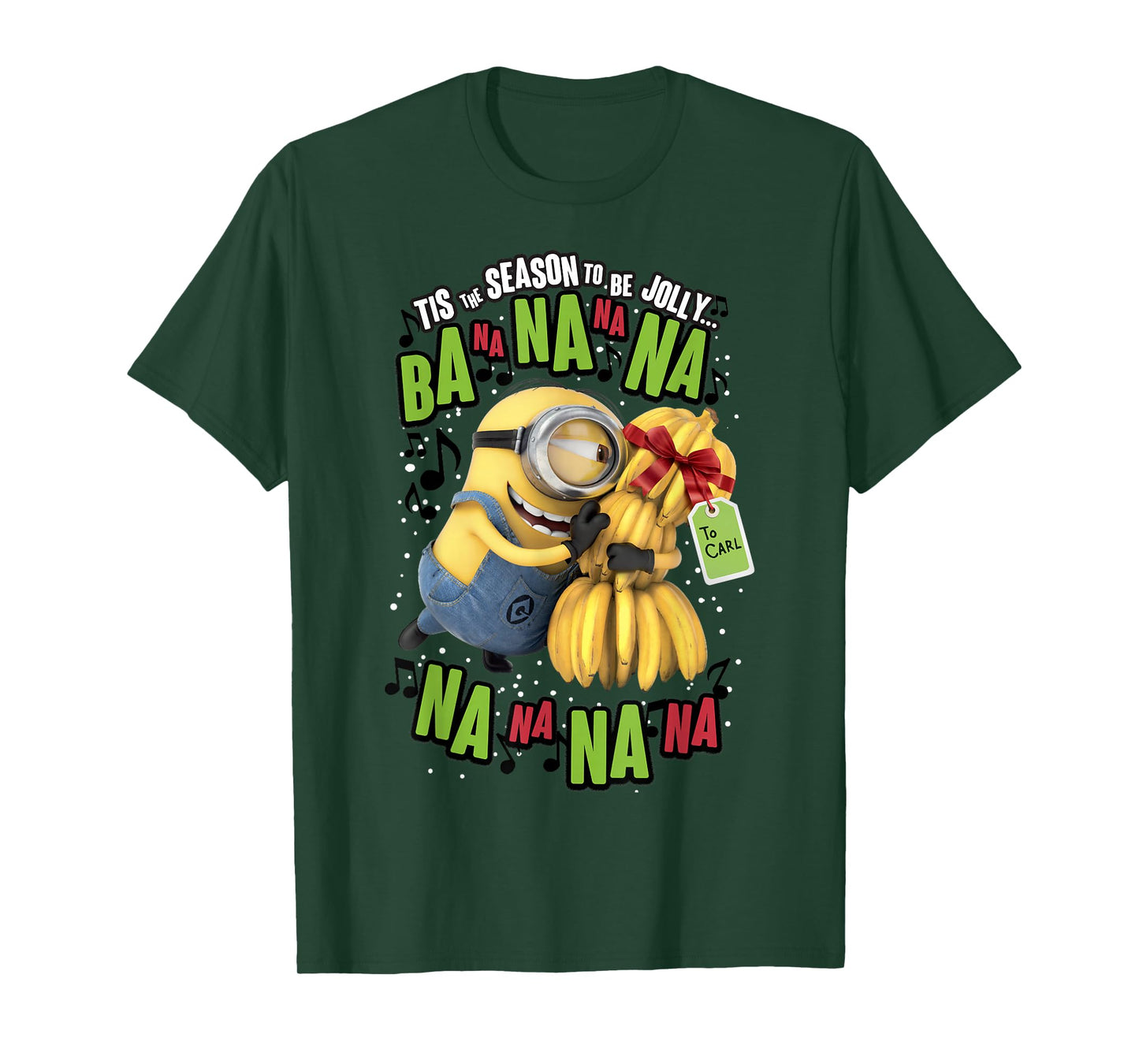 Despicable Me Minion Banana Present Christmas Short Sleeve T-Shirt