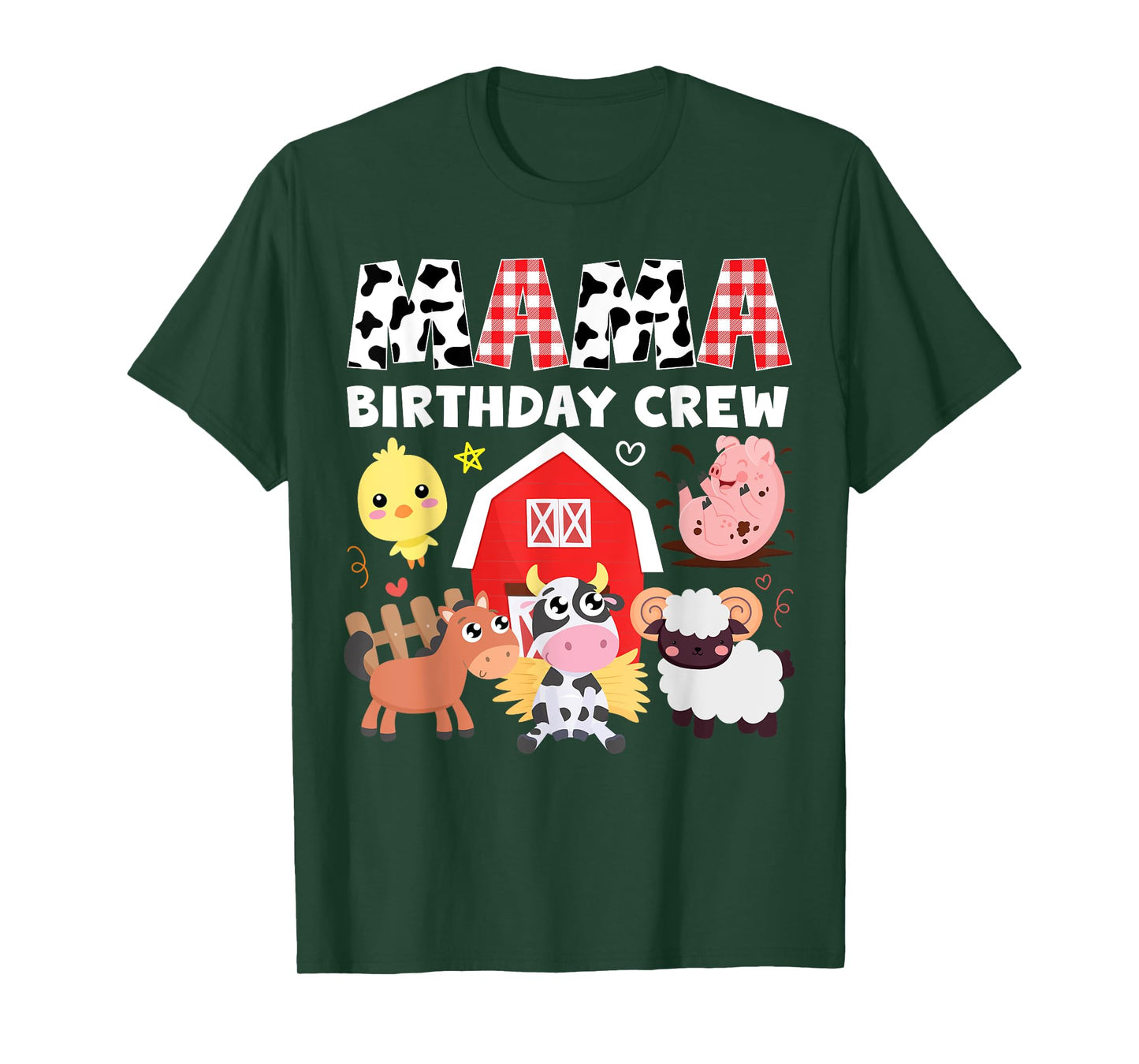 Cow Mama Birthday Crew Farm Theme Animals Birthday Party T-Shirt