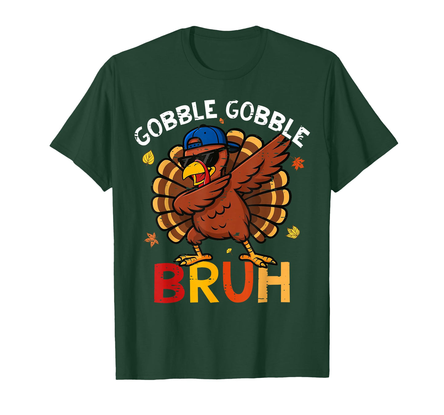 Bruh Funny Thanksgiving Dabbing Turkey Gobble Shirt Boy Kids T-Shirt