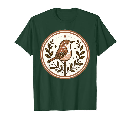 Cute Cottagecore Aesthetic Wren Bird T-Shirt