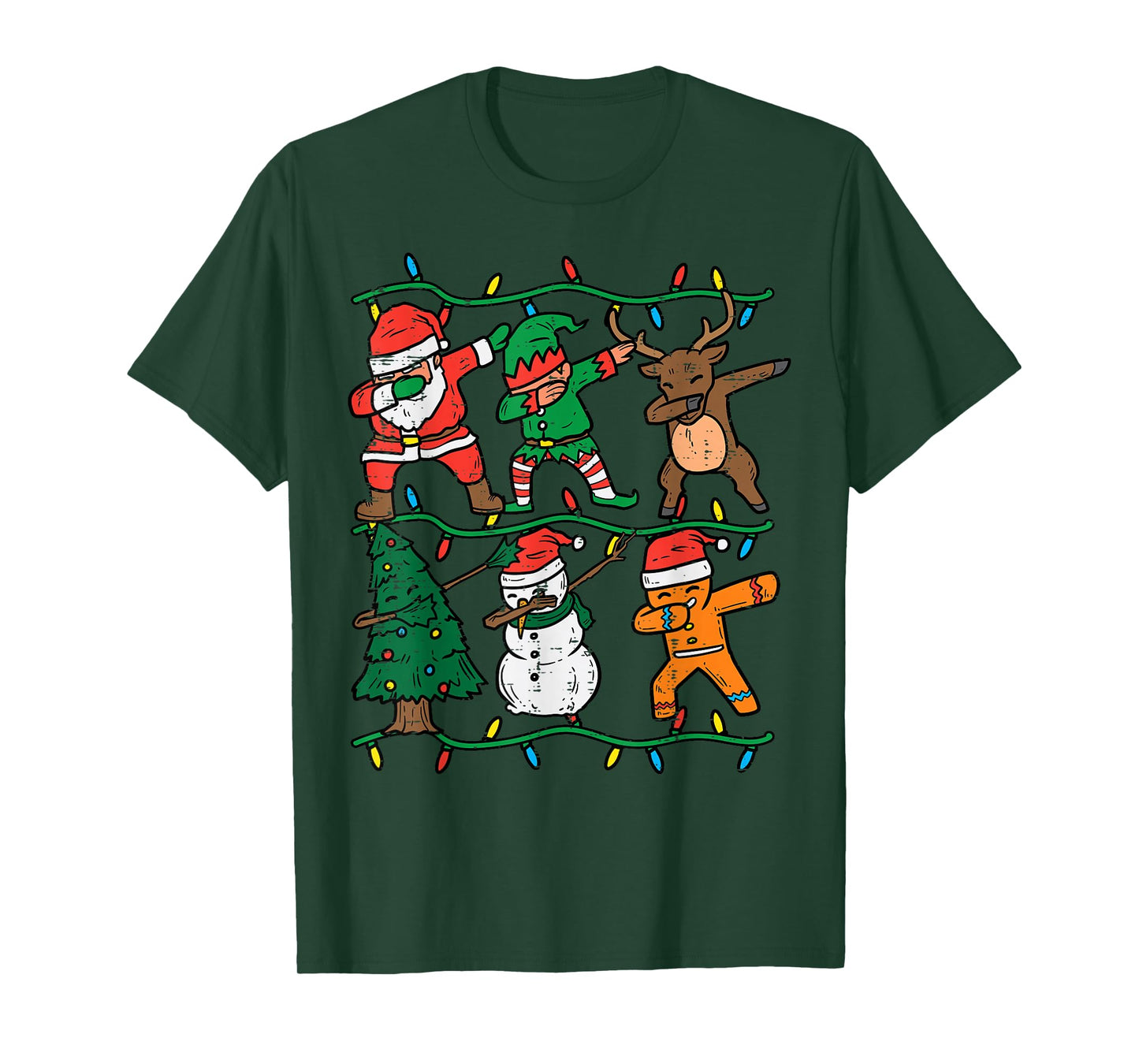 Dabbing Santa Elf Xmas PJs Christmas Men Girl Youth Boy Kids T-Shirt