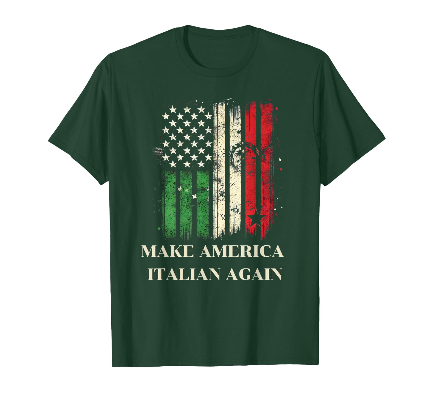 Vintage Make America Italian Again - USA Flag & Italy Flag Women Men T-Shirt