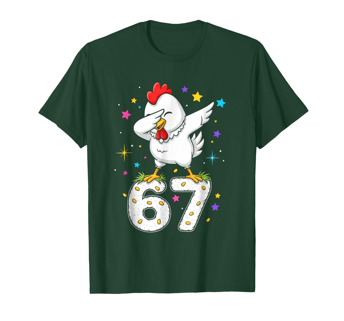Dabbing Chicken 67 Funny Six Seven Gen Z Slang Meme Cute T-Shirt