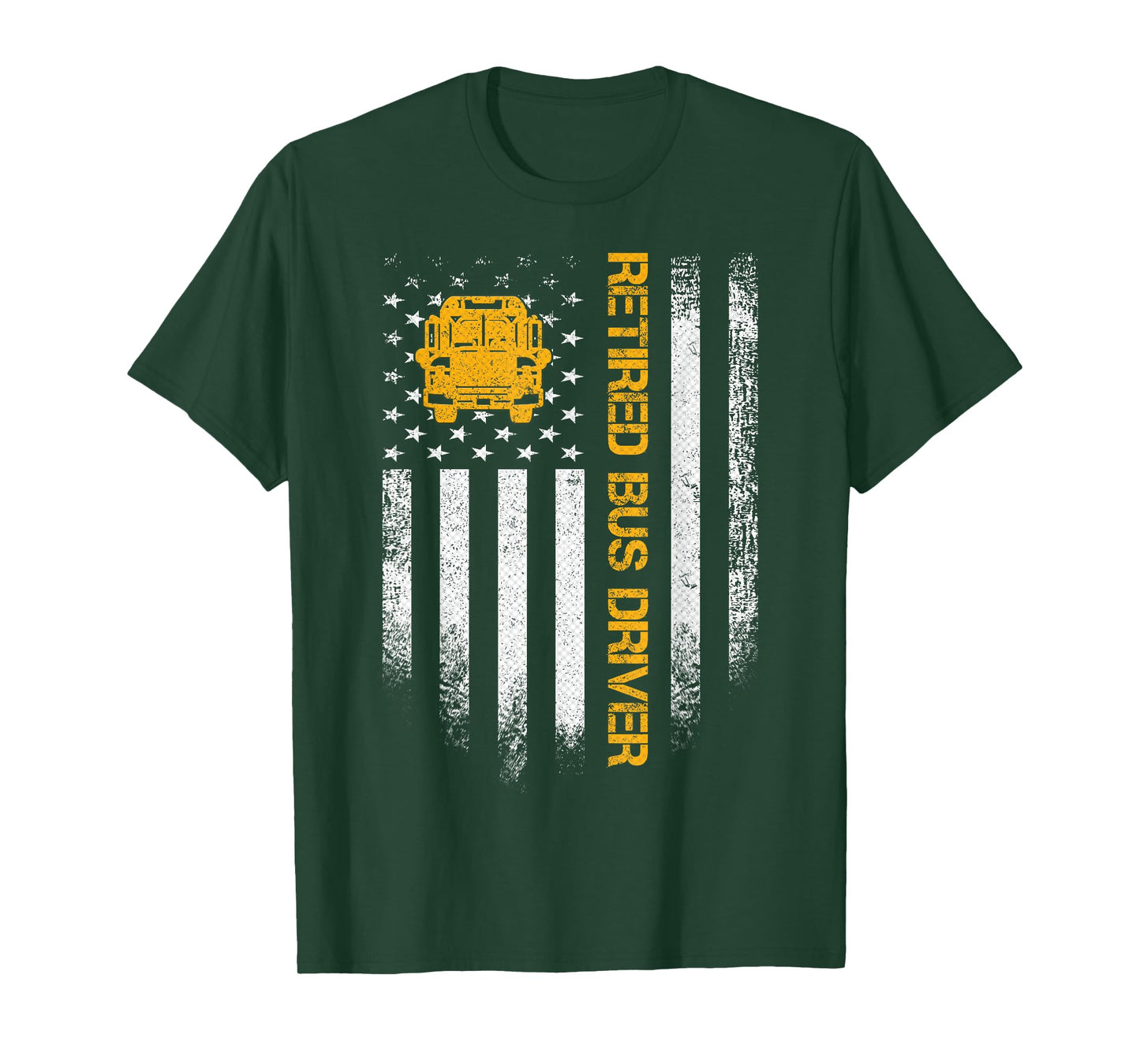 Vintage American Flag Retired School Bus Driver Retirement T-Shirt