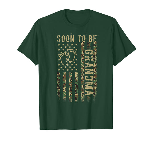 Soon To Be Grandma American Flag Camouflage Grandma Camo T-Shirt