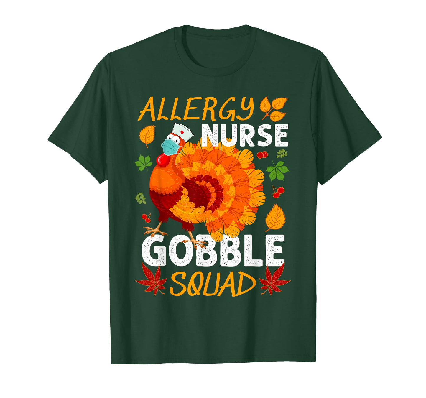 Allergy Nurse Gobble Squad Turkey Thanksgiving Fall T-Shirt
