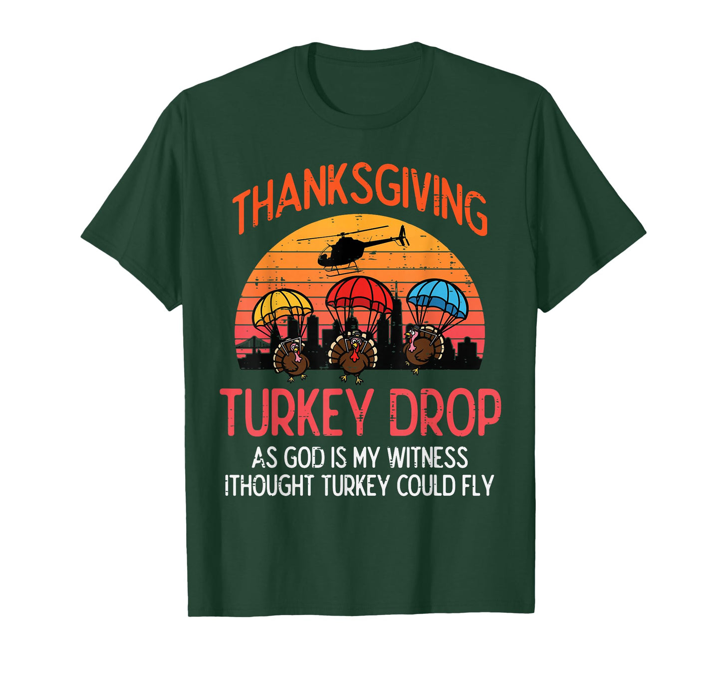 Thanksgiving Turkey Drop Retro Meme Fall Women Men Kids T-Shirt